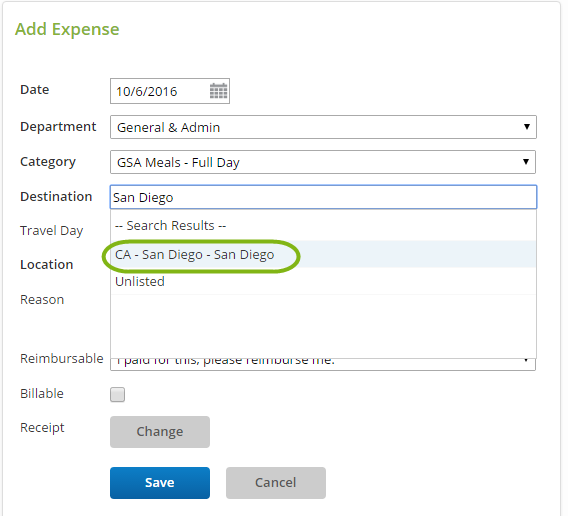 Creating a GSA Per Diem Expense Certify Help Center