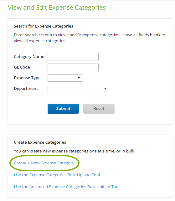 Create a New Expense Category Certify Help Center