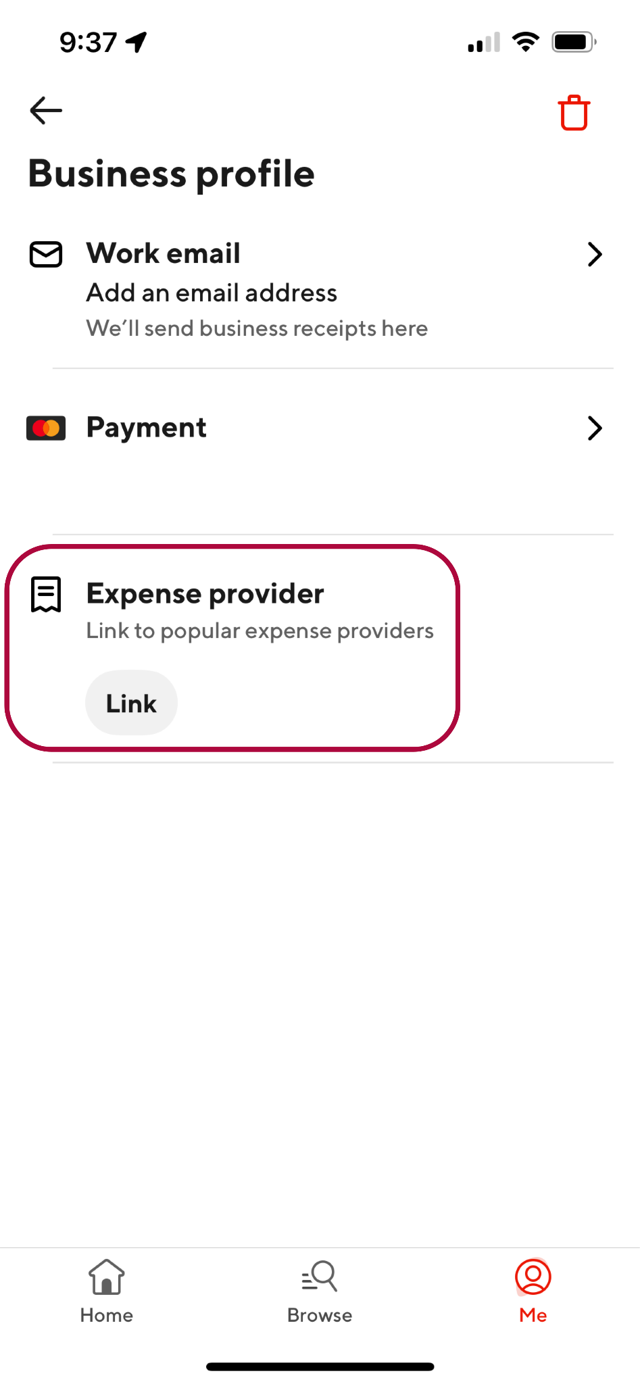 Business Profile page showing the Link button
