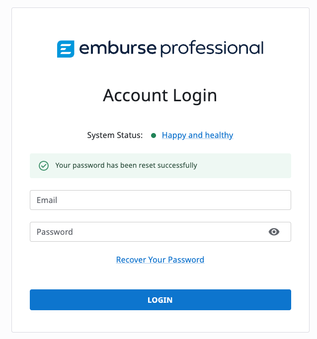 Login screen for expense.certify.com where you enter email and password.