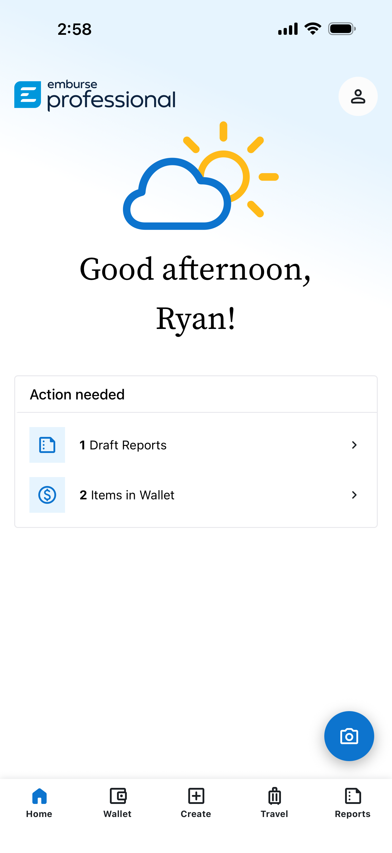 Wallet showing newly uploaded receipt