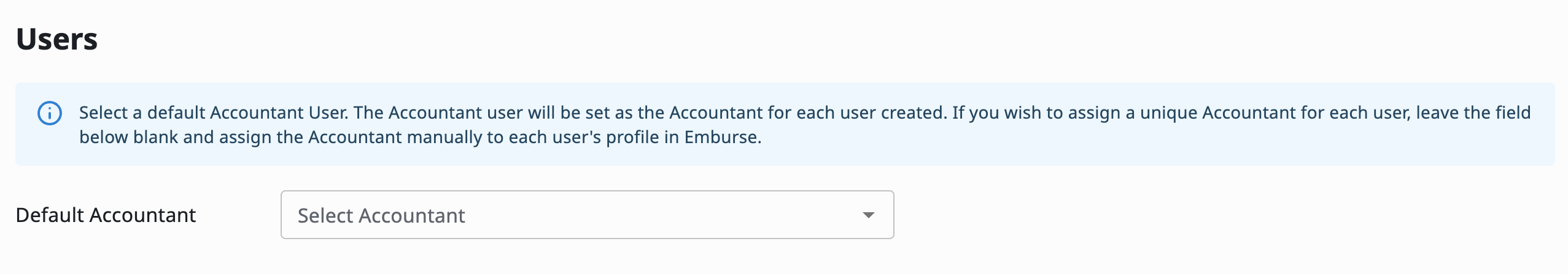Default Accountant field on the Mapping tab