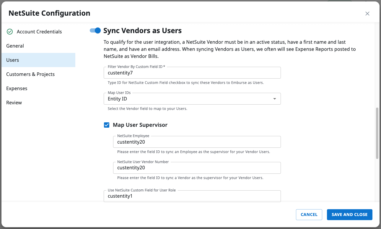 Sync Vendors as Users option in the Users settings