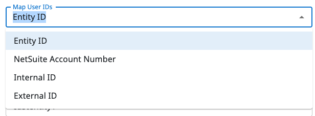 User ID Mapping dropdown for employee records