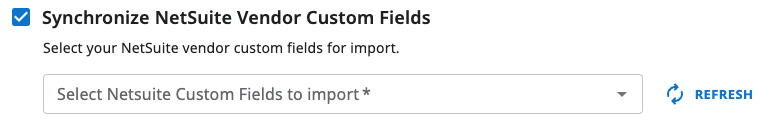 Search box for NetSuite vendor custom fields