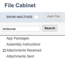 File Cabinet search results for Emburse