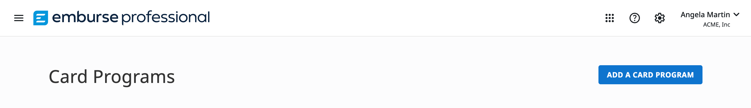 Add a Card Program button