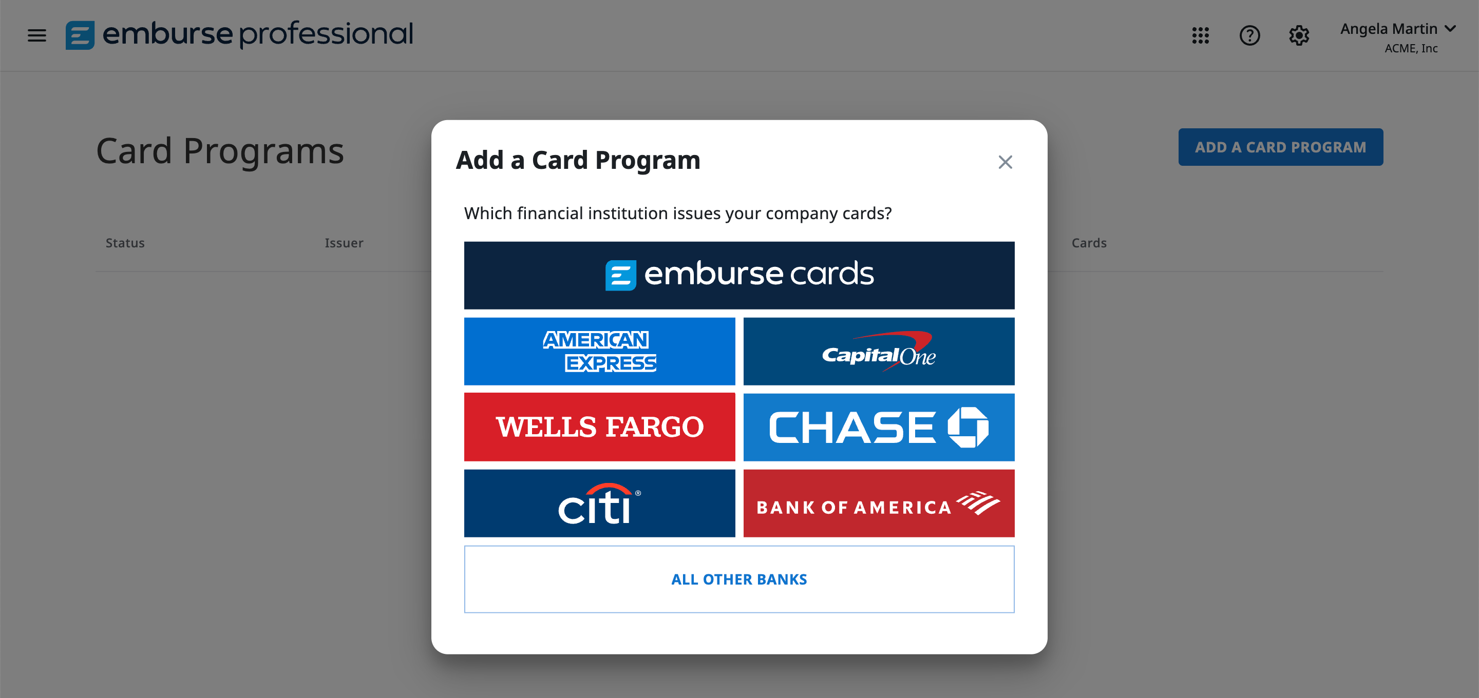 American Express card program option