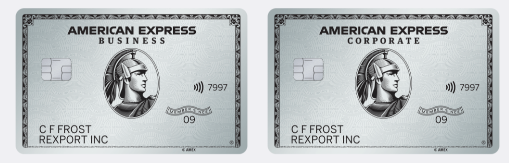 Example of American Express Corporate and Business card branding