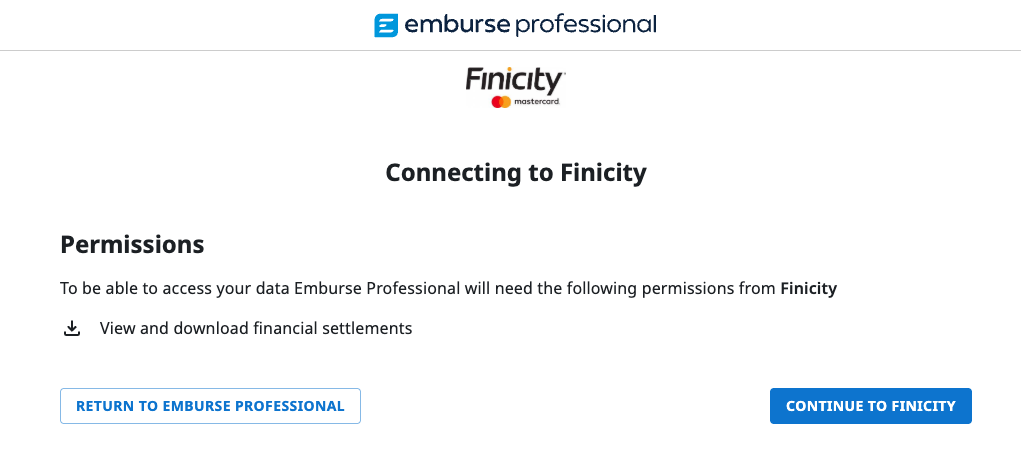 Continue to Finicity option