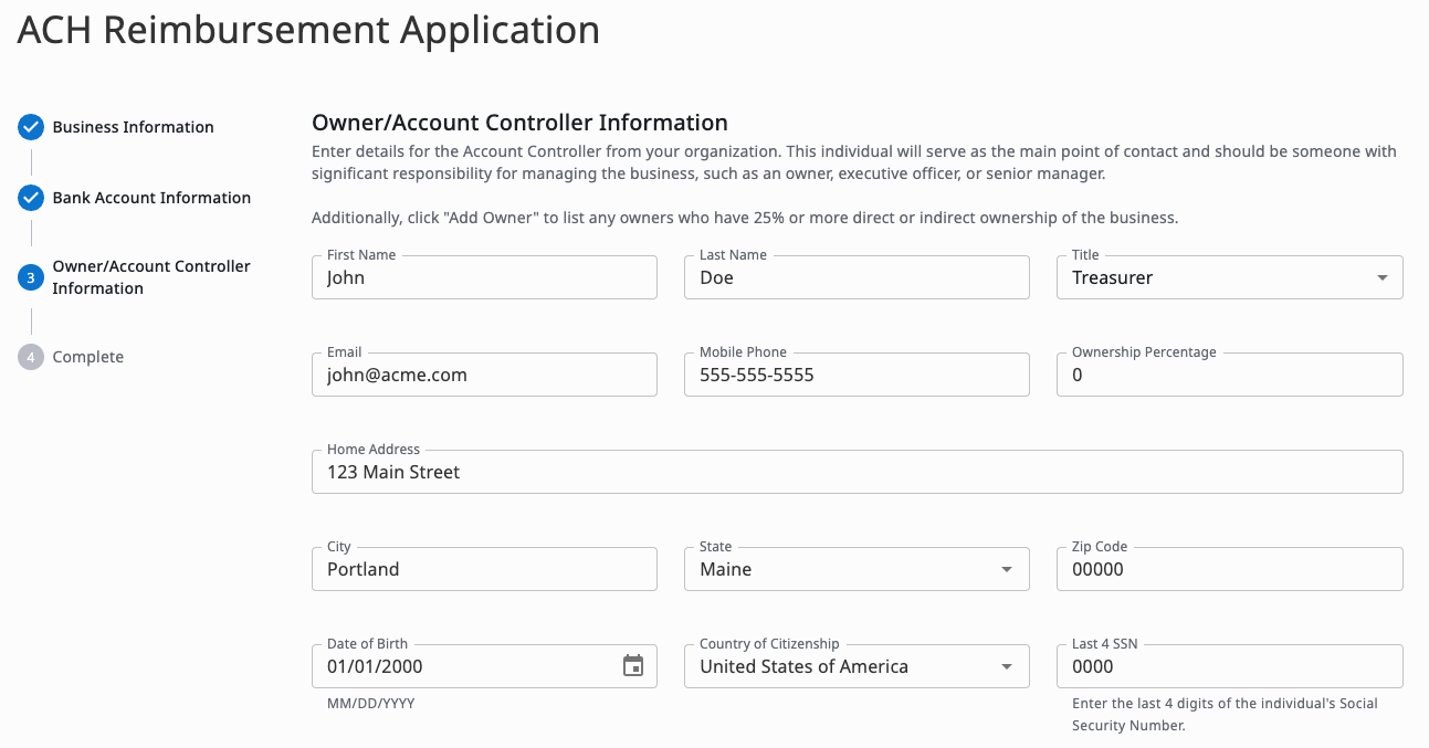 Account Controller fields in the CSG Forte application