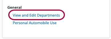 View and Edit Departments option