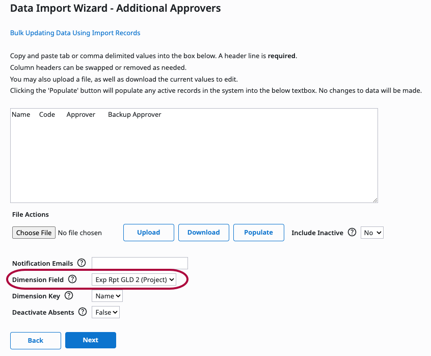 Bulk update fields for GLD approvers