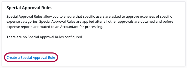 Create a Special Approval Rule option