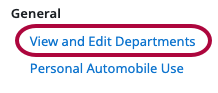 View and Edit Departments option under General