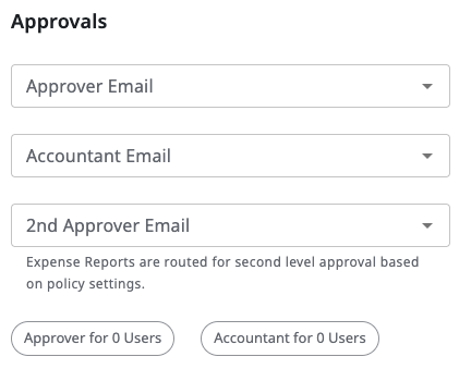 Approvals section with approver and Accountant assignments